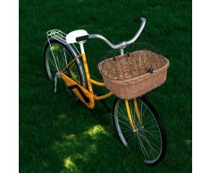 vidaXL Cesta delantera de bicicleta con tapa sauce natural 50x45x35 cm