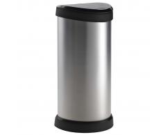 Curver Cubo basura apertura superior Deco 40 L plateado 240641
