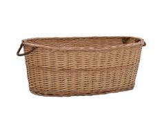 vidaXL Cesta para leña con asas de transporte sauce natural 88x57x34cm