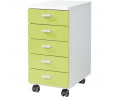 Germania Armario archivador con ruedas blanco y verde 4099-181