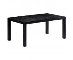 vidaXL Mesa de comedor de madera maciza de mango negra 180x90x76 cm