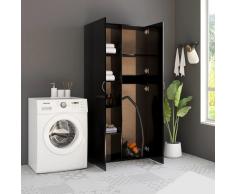 vidaXL Armario de almacenamiento aglomerado negro 80x35,5x180 cm