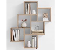 FMD Estantería de pared con 8 compartimentos roble 2006-002