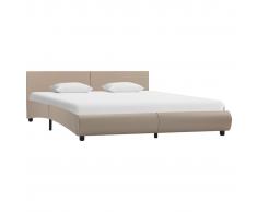 vidaXL Estructura de cama de cuero sintético color capuchino 180x200cm