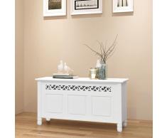 vidaXL Banco de almacenamiento estilo barroco MDF blanco