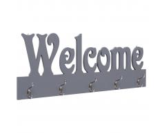 vidaXL Perchero de pared WELCOME gris 74x29,5 cm
