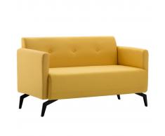 vidaXL Sofá de 2 plazas con tapizado de tela 115x60x67 cm amarillo