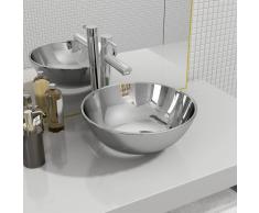 vidaXL Lavabo de cerámica plateado 28x10 cm