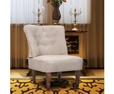 vidaXL Sillón francés de tela color crema