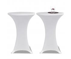 vidaXL 2 Manteles blancos ajustados para mesa de pie - 80 cm diámetro