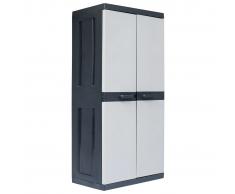 vidaXL Armario de almacenamiento para jardín XXL 89x54x190 cm plástico