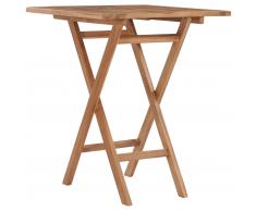 vidaXL Mesa plegable de jardín madera maciza de teca 60x60x75 cm
