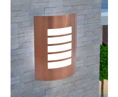 vidaXL Lámpara de pared exterior acero inoxidable color cobre