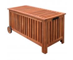 vidaXL Baúl almacenamiento de cojines de jardín madera 118x52x58 cm