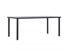 vidaXL Mesa de comedor de MDF negro y gris hormigón 180x90x75 cm