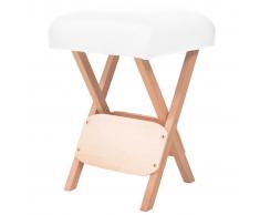 vidaXL Taburete de masaje plegable 12 cm de grosor blanco