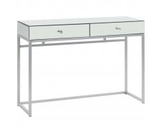 vidaXL Mesa consola de espejo de acero y vidrio 107x33x77 cm