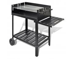 vidaXL Soporte para barbacoa de carbón con 2 ruedas