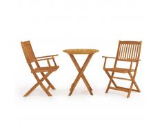 vidaXL Mesa y sillas bistró plegables 3 pzas madera maciza de acacia