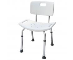 Parcura Asiento ajustable de baño con respaldo blanco 120kg 52cm 84820