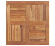 vidaXL Superficie de mesa cuadrada madera maciza de teca 80x80x2,5 cm
