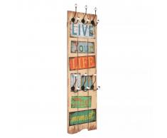 vidaXL Perchero de pared LIVE LIFE con 6 ganchos 120x40 cm