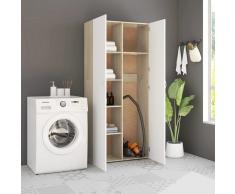vidaXL Armario almacenaje aglomerado blanco roble Sonoma 80x35,5x180cm