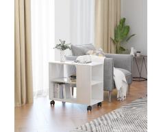vidaXL Mesa auxiliar de aglomerado blanco brillante 70x35x55 cm