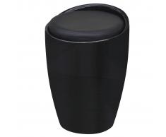 vidaXL Taburete de cuero sintético negro