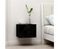 vidaXL Mesita de noche aglomerado negro brillante 40x30x30 cm