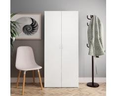 vidaXL Mueble zapatero de aglomerado blanco 80x35,5x180 cm