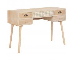 vidaXL Escritorio con 5 cajones de madera maciza mango 114x40x75,5 cm