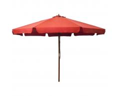 vidaXL Sombrilla de jardín con palo de madera terracota 330 cm