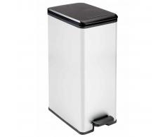Curver Papelera de pedal estrecha Deco 40 L plateada 240640