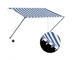 vidaXL Toldo retráctil con LED azul y blanco 250x150 cm