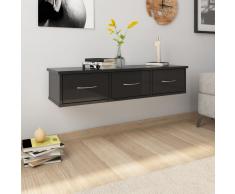vidaXL Estante de cajones pared aglomerado negro brillo 90x26x18,5 cm