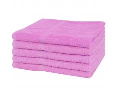 vidaXL Toallas de ducha 5 uds. 100% algodón 360 g/m² 70x140 cm rosa