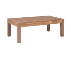 vidaXL Mesa de centro madera teca maciza acabado natural 110x60x40 cm