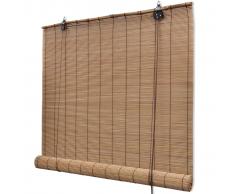 vidaXL Persiana enrollable de bambú marrón 100x220 cm
