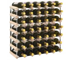 vidaXL Botellero para 42 botellas de madera maciza de pino