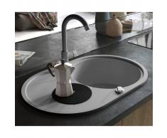 vidaXL Fregadero de cocina de granito con un seno ovalado gris