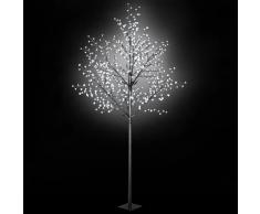 vidaXL Árbol Navidad flores interior exterior LED IP44 300cm blanco