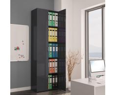 vidaXL Armario de oficina de aglomerado gris brillante 60x32x190 cm