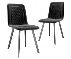 vidaXL Sillas de comedor 2 unidades terciopelo negro