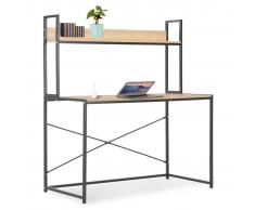 vidaXL Escritorio para ordenador color negro y roble 120x60x138 cm