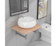 vidaXL Conjunto de muebles de baño 2 piezas cerámica roble