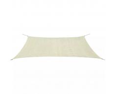 vidaXL Toldo de vela rectangular HDPE 4x6 m crema