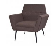 vidaXL Sillón de acero y tela marrón