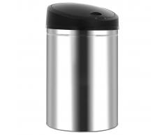 vidaXL Cubo de basura con sensor automático acero inoxidable 42 L