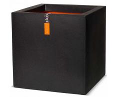 Capi Macetero cuadrado Urban Smooth 50x50x50 cm negra KBL904